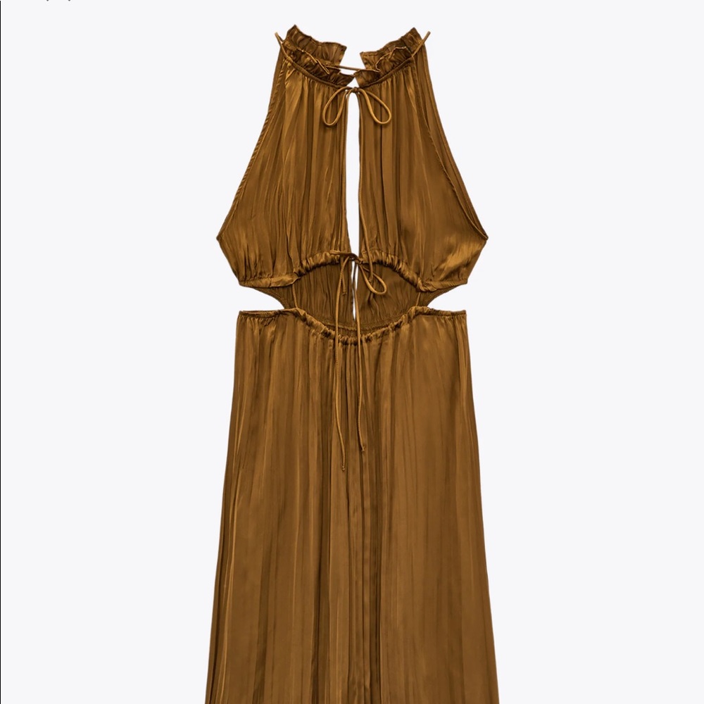 ZARA SATIN DRESS WITH CUT-OUT DETAIL